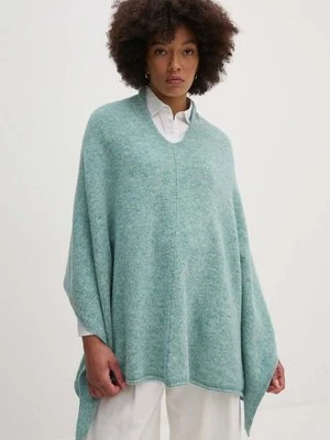 United Colors of Benetton poncho wełniane kolor niebieski 103MDU004