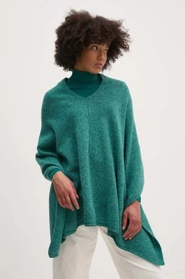 United Colors of Benetton poncho wełniane kolor zielony 103MDU004