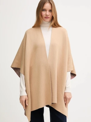 United Colors of Benetton poncho z dodatkiem wełny dwustronny damski kolor beżowy 112HEU01N