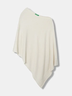 United Colors of Benetton poncho z domieszką wełny kolor beżowy 1235DU01A
