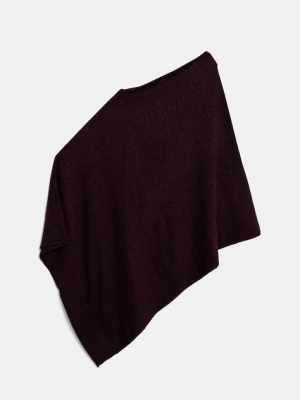 United Colors of Benetton poncho z domieszką wełny kolor bordowy 1235DU01A