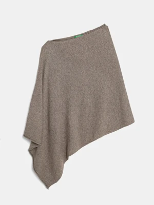 United Colors of Benetton poncho z domieszką wełny kolor brązowy 1235DU01A