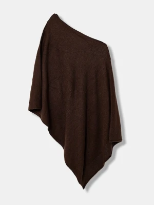 United Colors of Benetton poncho z domieszką wełny kolor brązowy 1235DU01A