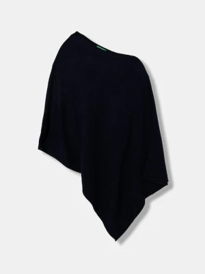 United Colors of Benetton poncho z domieszką wełny kolor granatowy 1235DU01A