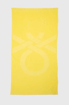 United Colors of Benetton ręcznik bawełniany kolor żółty