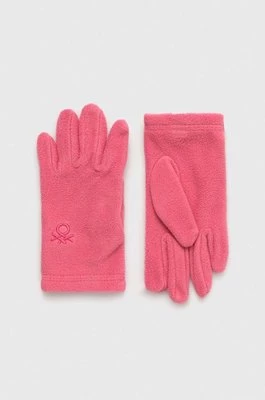 United Colors of Benetton rękawiczki dziecięce kolor różowy