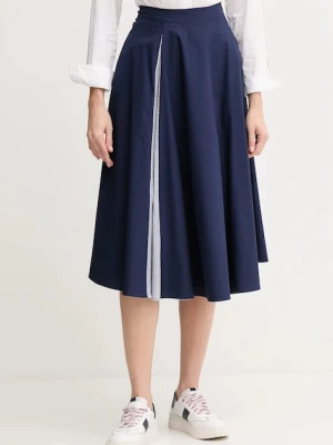 United Colors of Benetton spódnica kolor granatowy midi rozkloszowana 49WND004Z