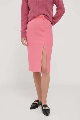 United Colors of Benetton spódnica kolor różowy midi ołówkowa