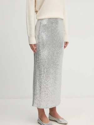 United Colors of Benetton spódnica kolor srebrny midi ołówkowa 4RO6D0046