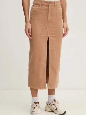 United Colors of Benetton spódnica sztruksowa kolor brązowy maxi prosta 41ULD0045
