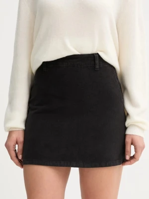 United Colors of Benetton spódnica sztruksowa kolor czarny mini prosta 41ULD005B