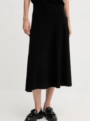 United Colors of Benetton spódnica z dodatkiem wełny kolor czarny midi rozkloszowana 1444D002B