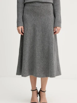 United Colors of Benetton spódnica z dodatkiem wełny kolor szary midi rozkloszowana 1444D002B