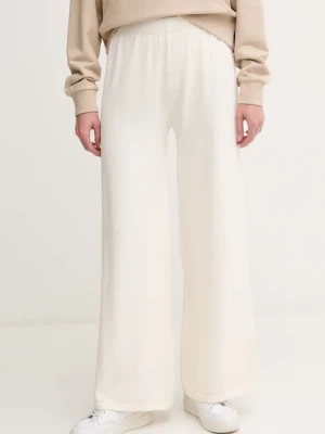 United Colors of Benetton spodnie bawełniane damskie kolor beżowy szerokie high waist 1294DF00V