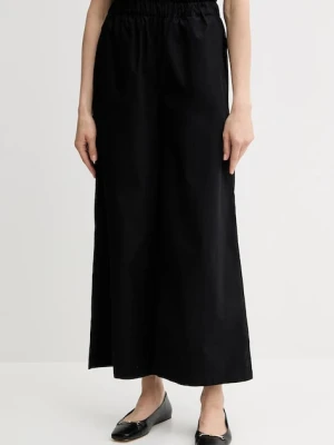 United Colors of Benetton spodnie bawełniane damskie kolor czarny proste high waist 4AC7DF09A