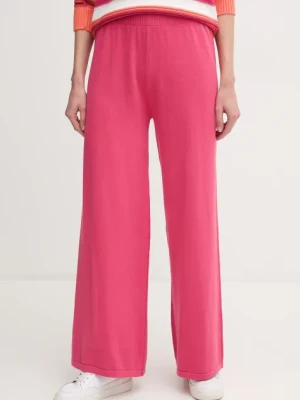 United Colors of Benetton spodnie bawełniane damskie kolor różowy szerokie high waist 1294DF00V
