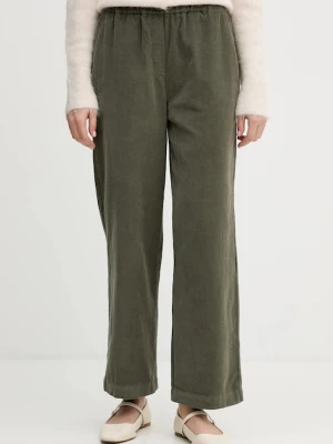 United Colors of Benetton spodnie bawełniane damskie kolor zielony szerokie high waist 494BDF0A7