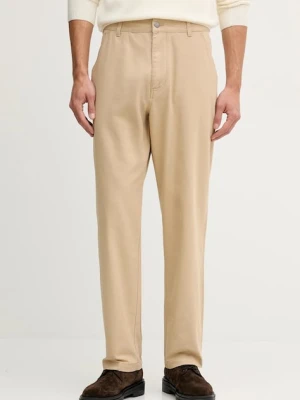 United Colors of Benetton spodnie bawełniane męskie kolor beżowy proste 4QHDUF05N