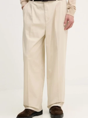 United Colors of Benetton spodnie bawełniane męskie kolor beżowy w fasonie chinos 4XVTUF05U