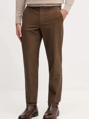 United Colors of Benetton spodnie bawełniane męskie kolor brązowy w fasonie chinos 49L6UF05Z
