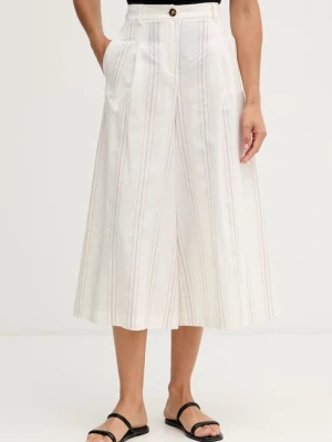 United Colors of Benetton spodnie culottes damskie z lnem