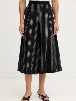United Colors of Benetton spodnie culottes damskie z lnem