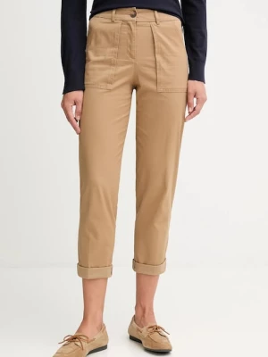 United Colors of Benetton spodnie damskie kolor beżowy proste high waist 4FRXDF08E