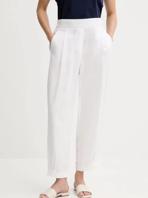 United Colors of Benetton spodnie damskie kolor biały szerokie high waist 4T91DF08L