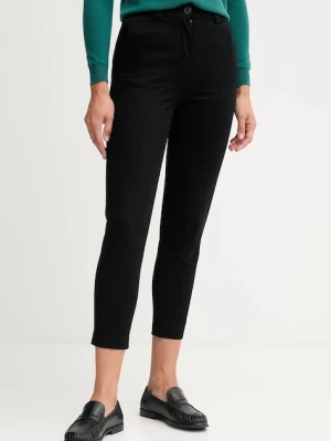 United Colors of Benetton spodnie damskie kolor czarny dopasowane high waist 4FRXDF096