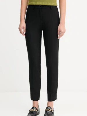 United Colors of Benetton spodnie damskie kolor czarny proste high waist 4L4H557R4