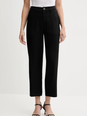 United Colors of Benetton spodnie damskie kolor czarny proste high waist 4NPHDF09D