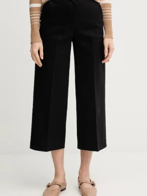 United Colors of Benetton spodnie damskie kolor czarny szerokie high waist 4SJCDF09W