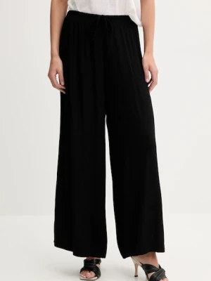 United Colors of Benetton spodnie damskie kolor czarny szerokie high waist 4VW95F00C