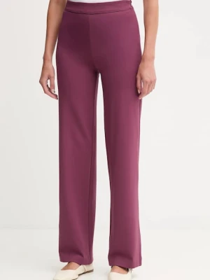 United Colors of Benetton spodnie damskie kolor fioletowy proste high waist 47CKDF0A1