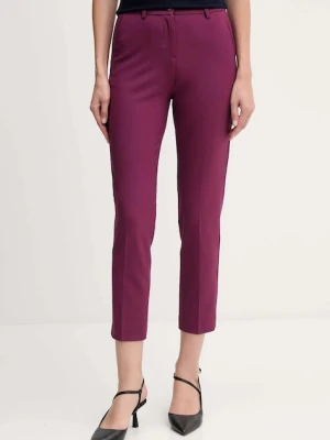 United Colors of Benetton spodnie damskie kolor fioletowy proste high waist 4L4H557R4