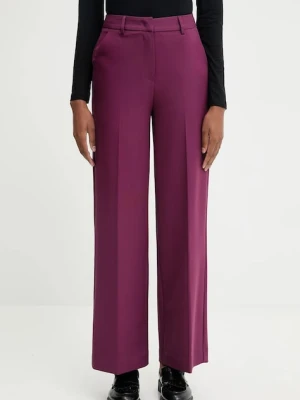 United Colors of Benetton spodnie damskie kolor fioletowy proste high waist 4L4HDF07F