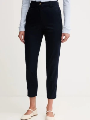 United Colors of Benetton spodnie damskie kolor granatowy dopasowane high waist 4FRXDF096