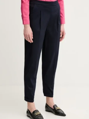 United Colors of Benetton spodnie damskie kolor granatowy fason cygaretki high waist 40FADF092