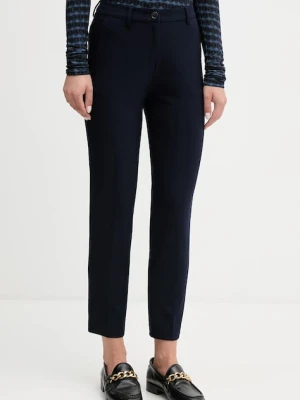 United Colors of Benetton spodnie damskie kolor granatowy proste high waist 4L4H557R4