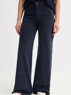 United Colors of Benetton spodnie damskie kolor granatowy szerokie high waist 41ULDE029