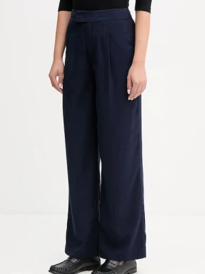 United Colors of Benetton spodnie damskie kolor granatowy szerokie high waist 4K3ADF09Z