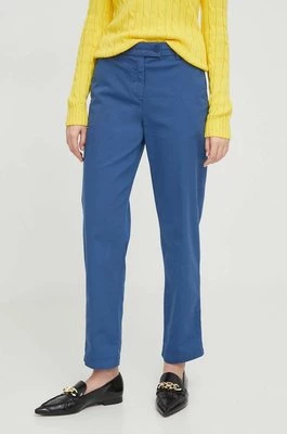 United Colors of Benetton spodnie damskie kolor niebieski proste high waistCHEAPER