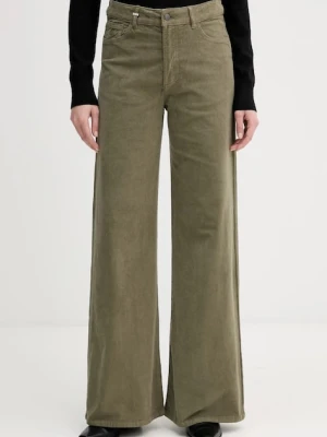 United Colors of Benetton spodnie damskie kolor szary szerokie high waist 41ULDE029