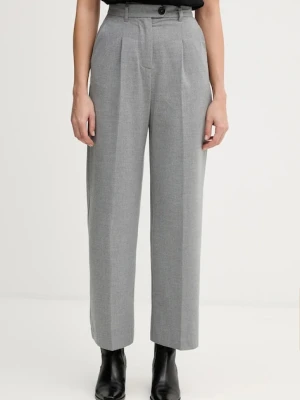 United Colors of Benetton spodnie damskie kolor szary szerokie high waist 4QIKDF0AC