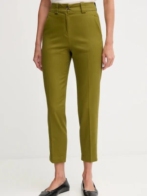 United Colors of Benetton spodnie damskie kolor zielony dopasowane high waist 4FRXDF096