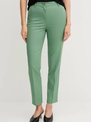 United Colors of Benetton spodnie damskie kolor zielony fason cygaretki high waist 40FADF08U