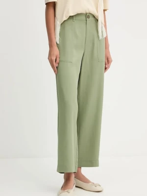 United Colors of Benetton spodnie damskie kolor zielony proste high waist 4NPHDF09D