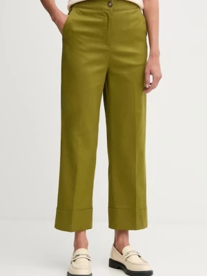 United Colors of Benetton spodnie damskie kolor zielony proste high waist 4SJCDF07J