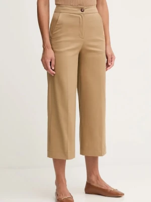 United Colors of Benetton spodnie damskie kolor zielony szerokie high waist 4SJCDF09W