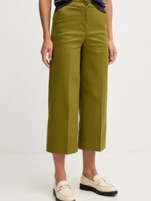 United Colors of Benetton spodnie damskie kolor zielony szerokie high waist 4SJCDF09W